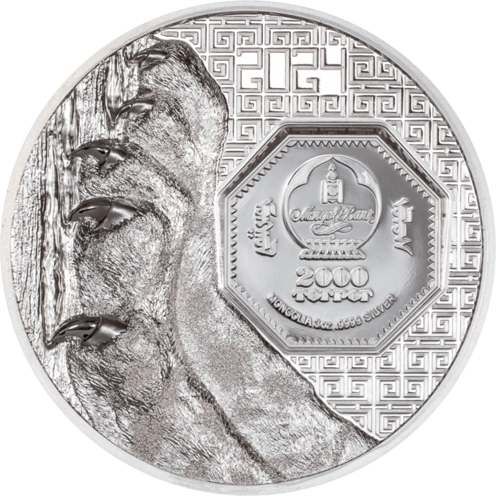 Mongolia 2024 Snow Leopard Ultra High Relief 3oz Silver Proof - Image 2