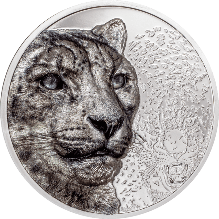 Mongolia 2024 Snow Leopard Ultra High Relief 3oz Silver Proof