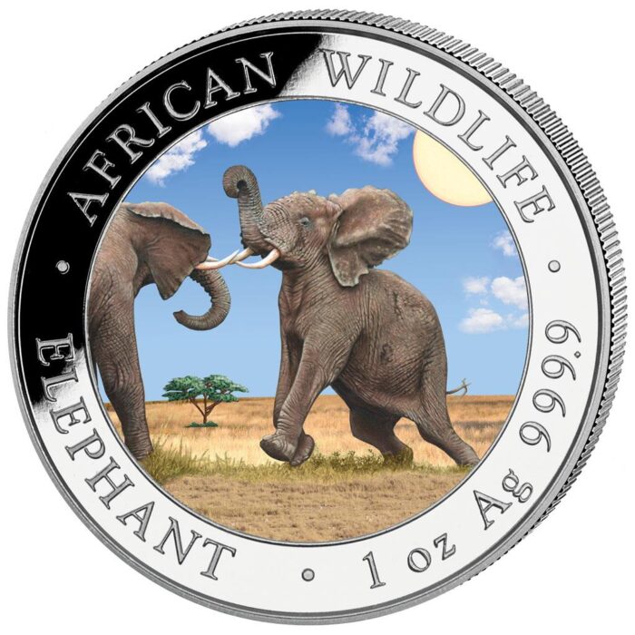 2024 Somalia Elephant Day/Night 1oz Silver 2 Coin Set - Image 3