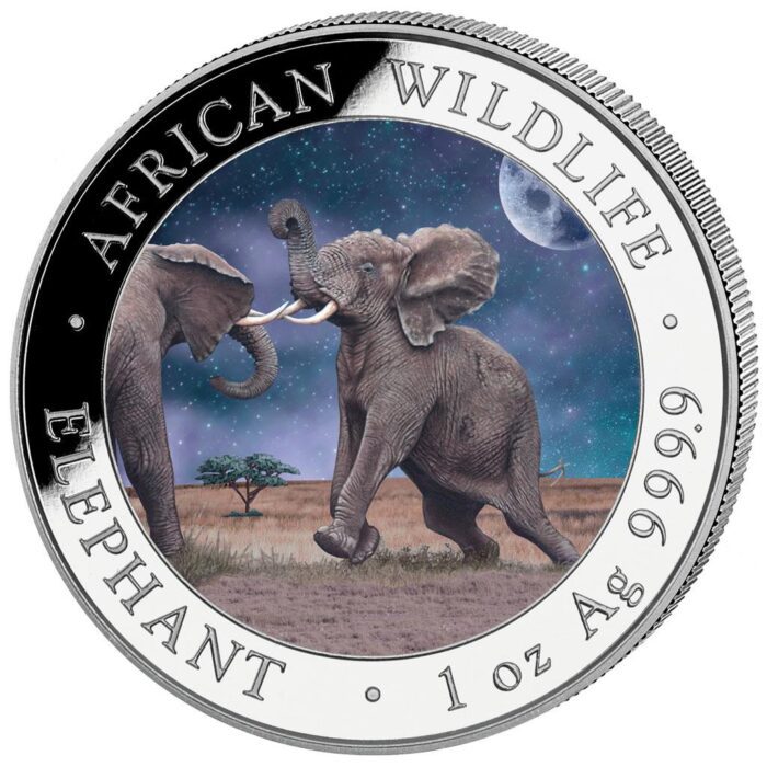 2024 Somalia Elephant Day/Night 1oz Silver 2 Coin Set - Image 4