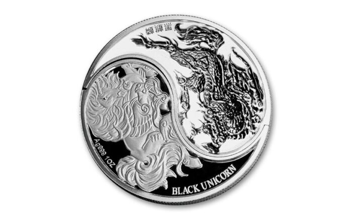 2023 China Silver Black Unicorn 1oz Silver CALL IN ONLY